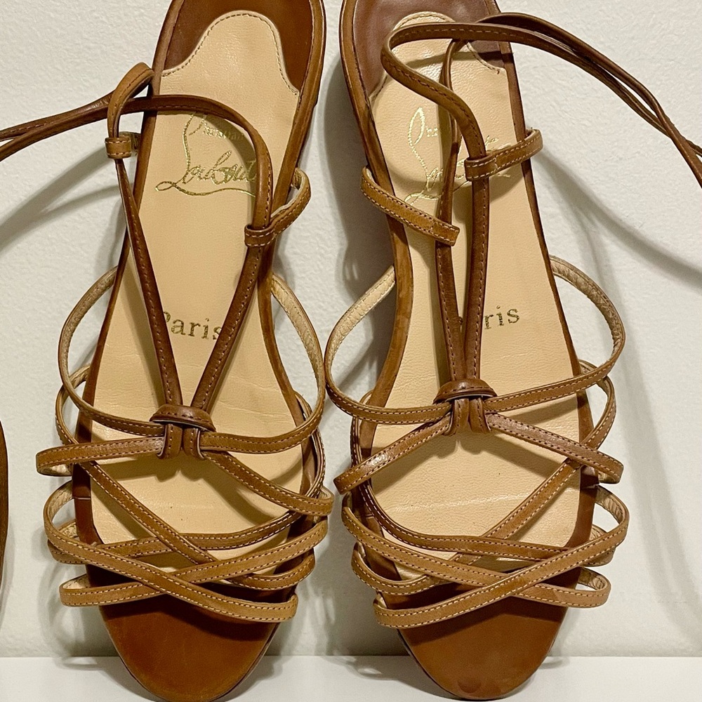 Christian Louboutin Brown Strappy Sandals
